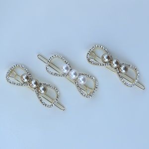 3 NWT PEARL BARRETTES IN WHITE & METALLIC GOLD